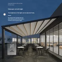 Pergola en PVC avec auvent rétractable en alliage d'aluminium, télécommandée, pour restaurant extérieur, cour, villa, protection solaire