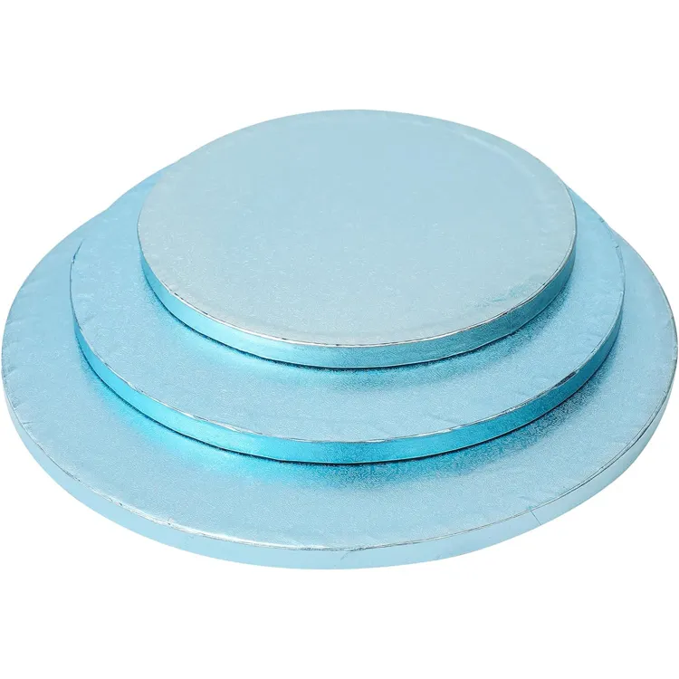 Индивидуальный гофрированный диск для торта, 14 дюймов, круглая основа из серебряной фольги, барабаны для торта