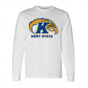 Camiseta de manga larga de la Universidad de Kent State, ropa para fanáticos, color blanco - Product Image 2