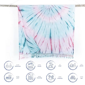 Hencely 100% algodón Tie Dye Toalla de playa suave 37X73 pulgadas rosa para <span class=keywords><strong>Spa</strong></span> playa piscina gimnasio baño uso - Product Image 4