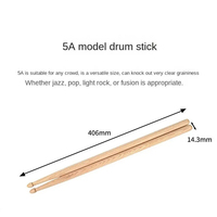 1 Pair Classic Wood Oak Drumsticks 5A/7A Maple Wood Drum Stick for Instrument Accessories Professional Drum Set