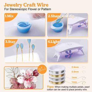 <span class=keywords><strong>Kit</strong></span> de résine UV avec fils de <span class=keywords><strong>bijoux</strong></span> en cuivre et aluminium plat <span class=keywords><strong>Kit</strong></span> de bricolage en résine époxy - Product Image 4