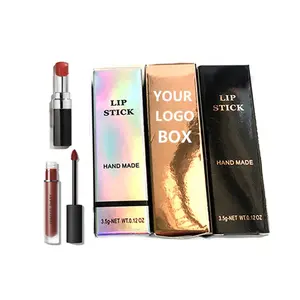 winnus custom print logo white black silver gold luxury cosmetic liquid lipstick case paper lipstick packaging box
