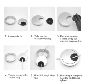 Cáp lỗ bìa không thấm nước bàn chải tròn 60 80 đường kính cáp bàn quản lý Grommet - Product Image 4