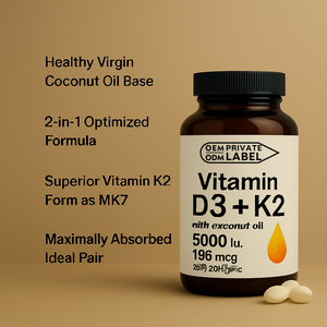 แคปซูลวิตามิน K2 D3อาหารเสริมแบบแคปซูลแบบนุ่ม K2 D3ติดกระดูกผลิตตามสั่ง - Product Image 2