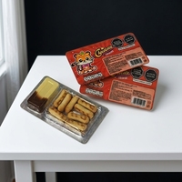 Bâtonnets de biscuits croustillants à tremper, saveur chocolat doux, bicolores, motif Tigre de dessin animé, pour enfants, prêts à consommer, en plateau de présentation
