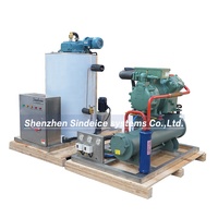 Machine à glaçons en flocons d'eau de mer SINDEICE, vente d'usine, 3 tonnes, machine à glaçons commerciale à eau salée, compresseur pour le poisson