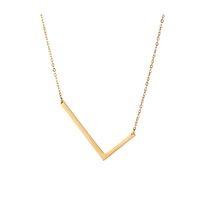 Collier en acier inoxydable avec initiale L, personnalisable, tendance, plaqué or, 18 pouces, accessoires coréens