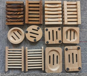 Natural wooden bamboo soap box wooden soap dish