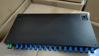 BANGBANG 1U-16-2 Kotak Terminal Panel Patch Fiber Optik 2x16 Jalur SC UPC 19'' inci Rakit-Mounted PLC Splitter Hitam Baja Rol Dingin