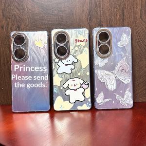 Funda para Teléfono MATE70/60 Pro P80 con Diseño <span class=keywords><strong>de</strong></span> Doraemon y Plumas, Efecto Flor Arrugada y Purpurina, a Prueba <span class=keywords><strong>de</strong></span> Golpes, para Chicas - Product Image 1