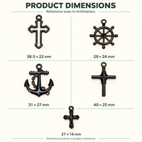 Breloques en métal DIY en gros, pendentifs noirs pour carnets, agendas, marque-pages, cadeaux et décorations artisanales