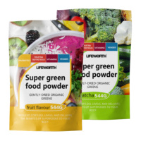 Poudre de fruits et légumes super verts Lifeworth Health, mélange de probiotiques transfrontaliers, spiruline, chlorelle, super mélange de poudres vertes