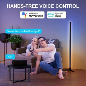 RGB Illusion Color Ambience Floor Lamp for Living Room Bedroom WIFI Wall Lamp Music Festival Play for Night <b>Lights</b> - Product Image 5
