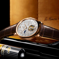Jam Tangan Tourbillon Fashion Terbaru Pria Mewah Warna Emas Tourbillon Watch Power Reserve Seagull Movement Jam Tangan Mekanik Pria