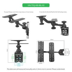 Support de fixation pour sondeur de pêche VINmounts, bras en aluminium de 11,4 pouces avec 2 plaques rectangulaires. - Product Image 3