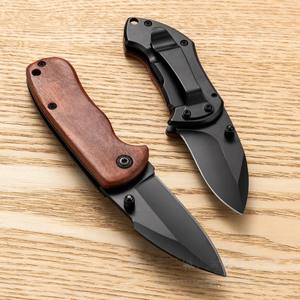 Stainless steel Bork folding <b>knife</b> with wooden handle multi-function <b>sharpened</b> cuchillos tactical <b>knife</b> - Product Image 5