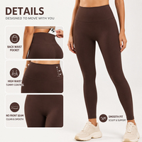 Leggings taille haute pour femme, effet seconde peau, effet ventre plat, séchage rapide, extensibles dans 4 directions, avec poche arrière, pour yoga et usage décontracté
