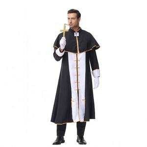 Costume de Prêtre <span class=keywords><strong>Noble</strong></span> Noir Fantaisie 2026 pour <span class=keywords><strong>Homme</strong></span> – Robe de Pasteur Religieux pour Fête d'Halloween – Tenue Médiévale Adulte - Product Image 5