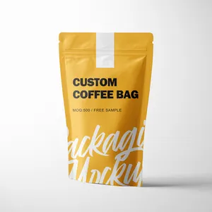 Koffie Stand-Up Verpakking Koffie Zakken Met Klep Rits Kleurrijke Matte Koffie Bean Bag