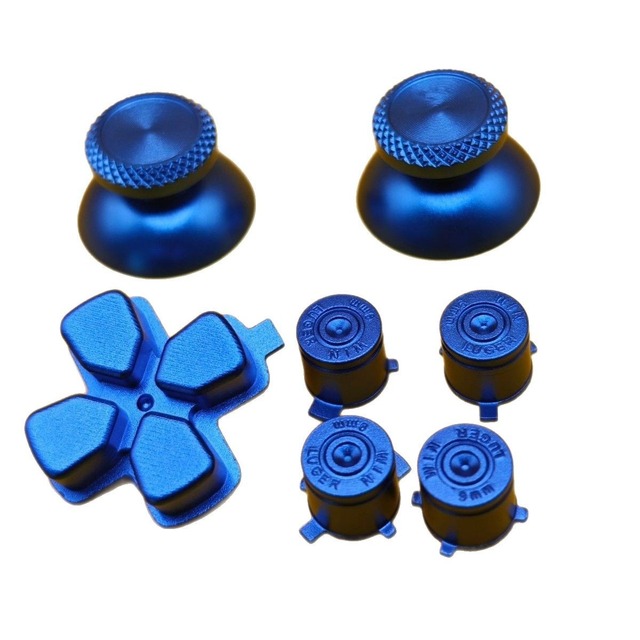 In-stock Metal Replacement Kit for Ps5 Metal Mushroom Joystick Caps D-pad ABXY Buttons for PS5 Gamepad Game Accessories