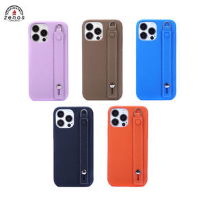 Étui de téléphone en cuir véritable de luxe, antichoc, protège le téléphone, étui de téléphone avec bande de protection pour le poignet, étui de téléphone tendance - Product Image 6