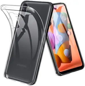 Cristal suave TPU parachoques cubierta labios elevados cajas del teléfono para Samsung Galaxy A11