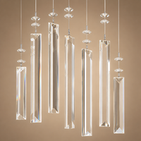 Lustre en cristal sur mesure, tube long, effet cascade, pour plafond haut, escalier, villa, hall, décoration intérieure