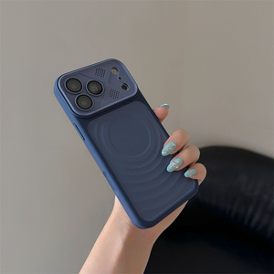 เคสโทรศัพท์แม่เหล็ก Original Ripples สำหรับ iPhone 17 16 15 Pro Max รุ่น Wave Armor พร้อมกระจกป้องกันเลนส์กล้อง ฝาหลังแบบด้าน - Product Image 4