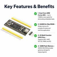 Placa de Desarrollo RP2040 PICO de Doble Núcleo, 2M 4M 8M 16MB Flash, USB Tipo C, Compatible con Diseño PCBA