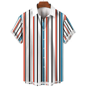 Abbigliamento da uomo a sublimazione completo abbigliamento da uomo con stampa 3D estive a righe camicie Casual stile Street per uomo - Product Image 4