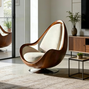<span class=keywords><strong>Fauteuil</strong></span> pivotant moderne de style nordique, <span class=keywords><strong>fauteuil</strong></span> <span class=keywords><strong>d</strong></span>'appoint <span class=keywords><strong>en</strong></span> tissu crème, <span class=keywords><strong>fauteuil</strong></span> de salon, canapé individuel, meubles de salon - Product Image 2