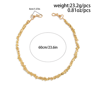 حزام سلسلة ذهبي غير منتظم من هاوسن ZS1317X بطول 51 سم بأسلوب الهيب هوب للنساء كإكسسوار أزياء يومي - Product Image 4