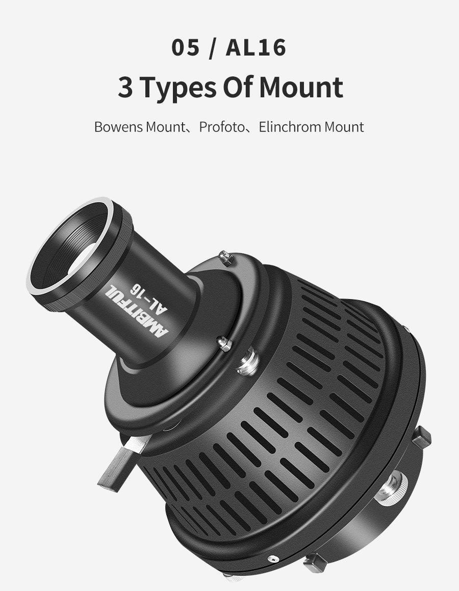 AMBITFUL AL-16 Focalize Conical Snoot Optical Condenser Art Special Effects Shaped Beam Light Cylinder with Shape and Color Gel