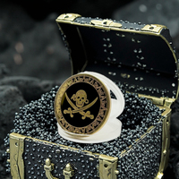 Pièce de monnaie en or personnalisée avec crâne de trésor pirate, chasse au trésor pour enfants, pièce de monnaie souvenir, accessoire de jeu, pièce de monnaie commémorative en métal, cadeau de récompense