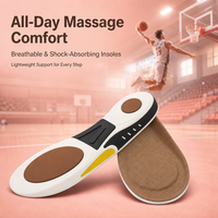 Semelles multi-sports avec soutien de la voûte plantaire, absorption des chocs, respirantes, massantes, confortables, antidérapantes pour la salle de sport, la course à pied et le basketball