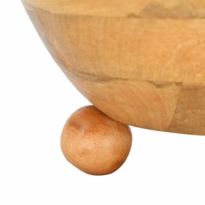 Ciotola Decorativa in Legno di Mango Rotonda a 3 Gambe, Centrotavola Moderno per Casa, Accessorio per Cucina e Tavolino da Caffè - Product Image 4