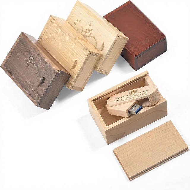 Personalized Swivel Wooden USB 3.0 64GB Flash Drive Handmade Custom Engraved Logo Pendrive Wedding Corporate Gifts
