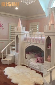 <span class=keywords><strong>Cama</strong></span> Infantil de Madera Maciza <span class=keywords><strong>Estilo</strong></span> Francés con Diseño de Castillo de Princesa y Calabaza - Product Image 5