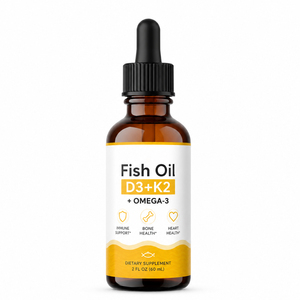 Huile de poisson liquide orale Omega EPA DHA 3+18 D3 K2 2600mg – Améliore l'immunité – Sans produits laitiers – Adultes – 30ml - Product Image 1