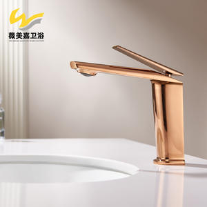 ก๊อกน้ำอ่างล้างหน้าแบบยกขึ้นได้ ผลิตจากทองแดงขัดเงาสีโรสโกลด์  ออกแบบกันน้ำกระเด็น  น้ำร้อน-น้ำเย็น  ระบบเพิ่มแรงดัน - Product Image 6