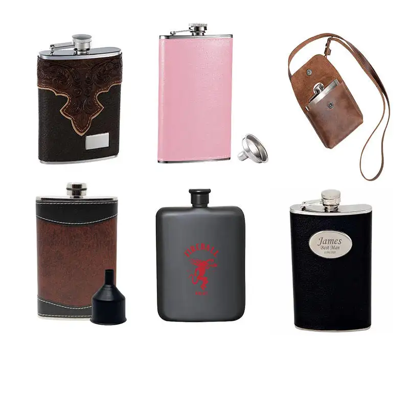 Custom Logo Different Capacity Male Alcohol Whisky Wine Pot Bottle Pocket Portable P Flask Metal Whisky Wine Pot Travel Portable