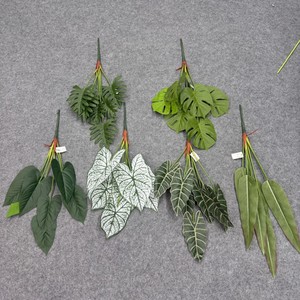 Plantes vertes artificielles Jinxi en PVC souple pour décoration de bureau et de mariage, feuilles écologiques - Product Image 1