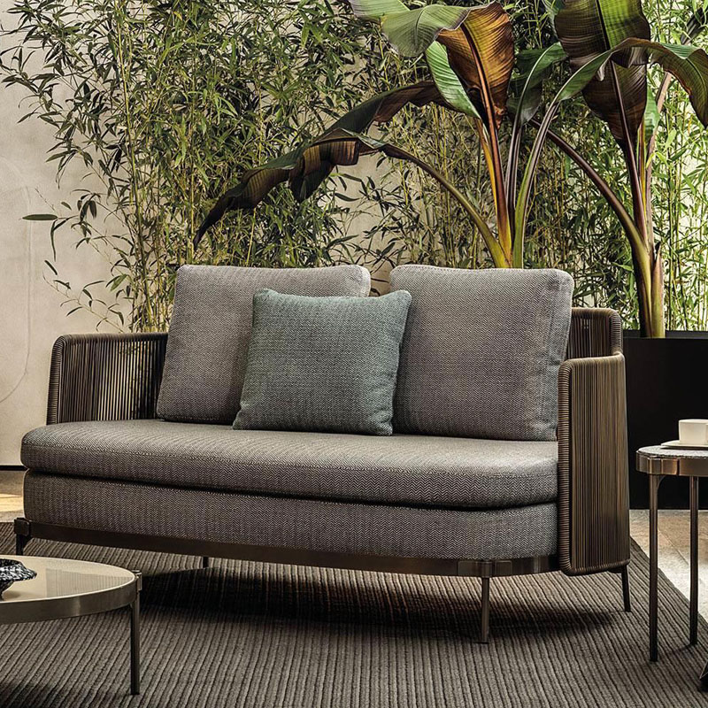 New arrival outdoor furniture thick cushion rope garden sofa sets