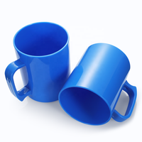 Tasse à lait moderne populaire sans BPA, tasses en plastique bleu avec poignée