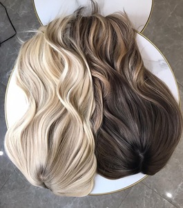 Toupet in Capelli Umani <span class=keywords><strong>con</strong></span> Base in Seta di Lusso, Facile da Indossare, Colore Balayage Biondo Radicato <span class=keywords><strong>con</strong></span> Frangia per Donne <span class=keywords><strong>con</strong></span> Perdita di Capelli, 10-20 Pollici - Product Image 4