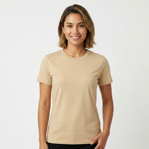 Camiseta de Cuello Redondo para Mujer, Talla Grande, 100% Algodón, de Alta Calidad, Informal, con Logotipo Personalizado Impreso, de Secado Rápido, al por Mayor - Product Image 1