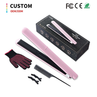 Lisseur de cheveux sans fil portable avec affichage numérique USB OEM, fer à lisser céramique pour les voyages