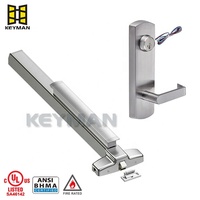 Porte d'évacuation d'urgence double ANSI KEYMAN avec barre de poussée verrouillable à deux points coupe-feu pour dispositif de sortie de panique à tige verticale