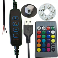 Câble de commande pour variateur de lumière RGB sans paliers, contrôleur 5V, lumière LED colorée, câble d'alimentation USB pour lampe de nuit à intensité variable